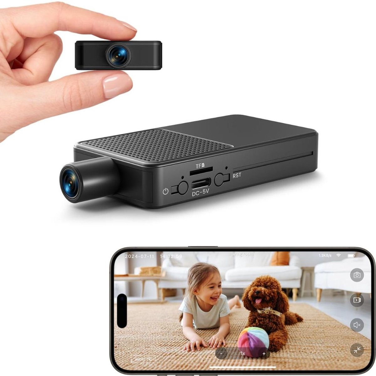 ApexArte® Spy Camera - Verborgen Beveiligingscamera - Recorder - Zwart