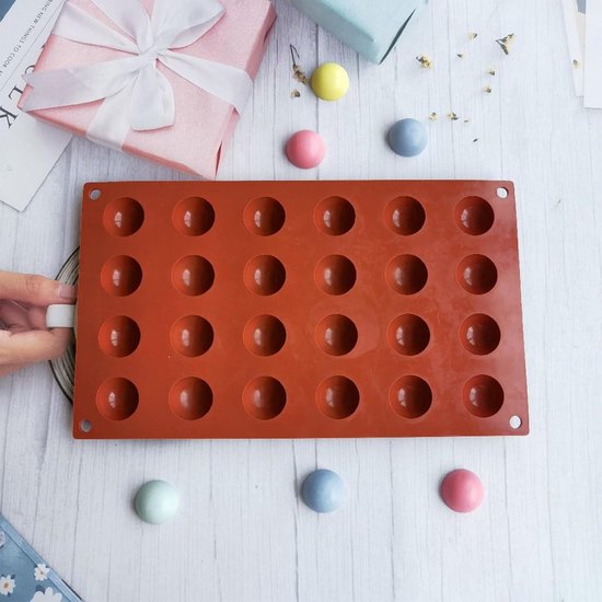 Siliconen bakvorm, halve bol, 3 verpakkingen siliconen bakvormen, ronde vorm voor het maken van chocoladeballen, cake, pudding, koepelschuim