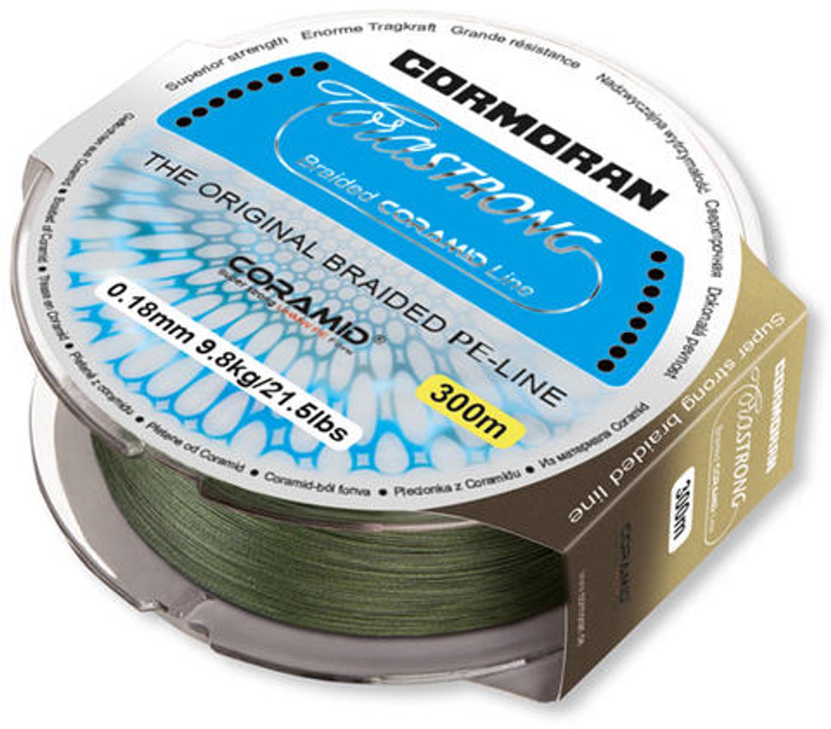 Cormoran Corastrong green 0.23mm 13,5kg 300m | Gevlochten lijn