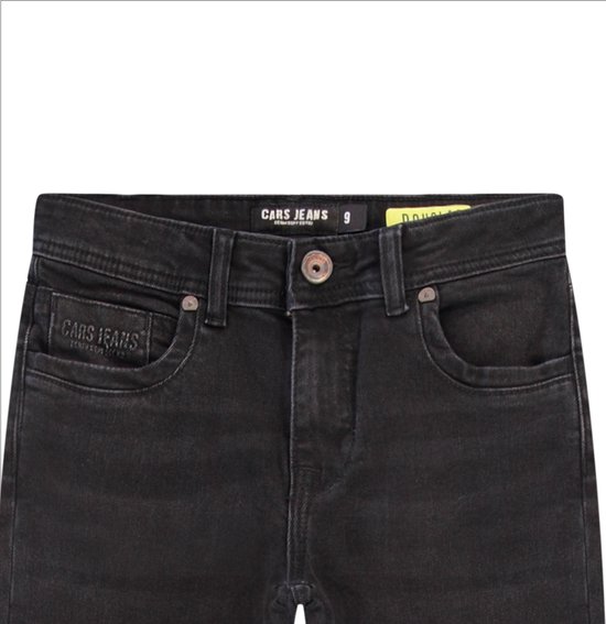 Donkergrijze denim jeans met Cars Jeans logo op de zak.