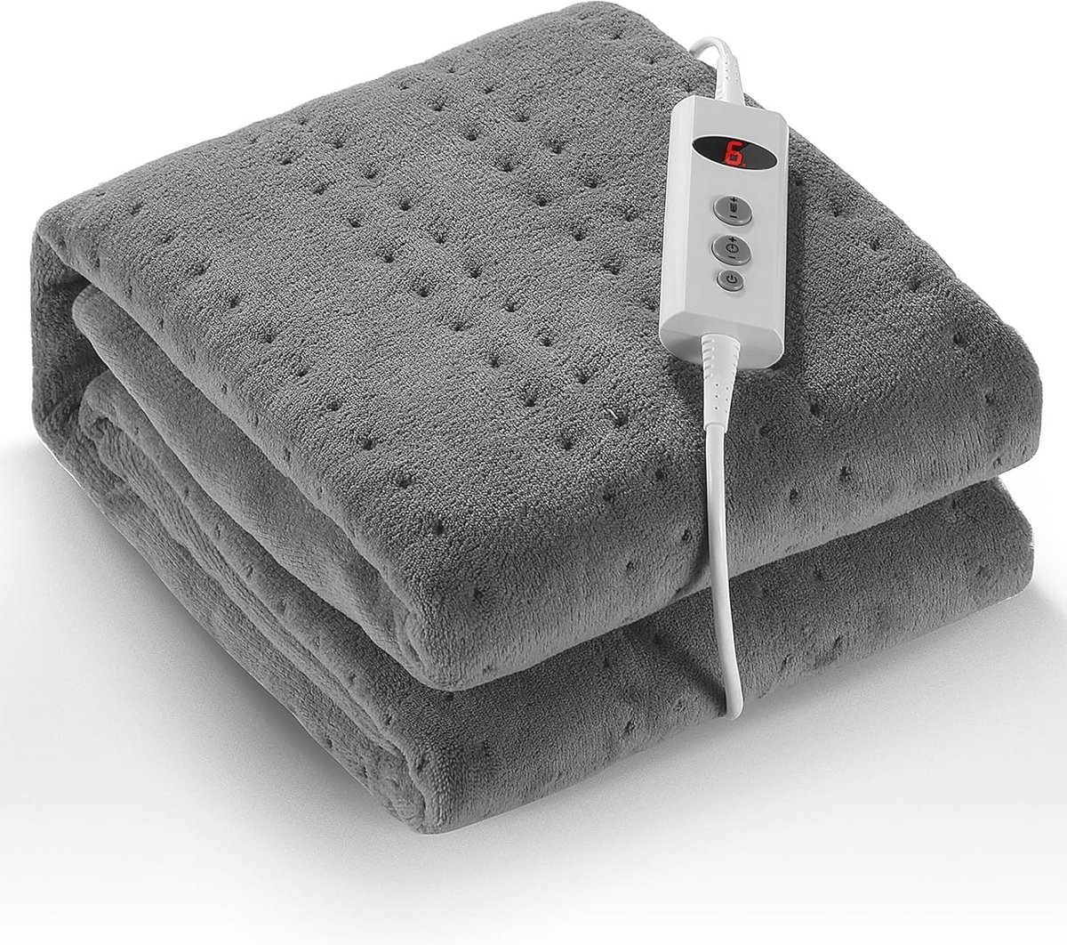 Elektrische bedwarmer 150x80 cm met 10 warmtestanden, automatische uitschakeling en machinewasbaar