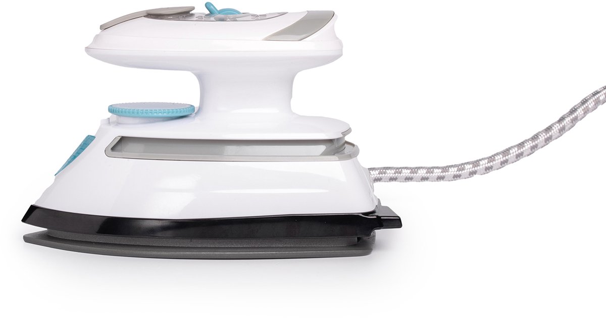 Shine Mini Stoomstrijkijzer met Non-Stick Strijkzool en 3 Temperatuurstanden – Compact en Lichtgewicht Strijkijzer – Handstomer – Wit/Blauw
