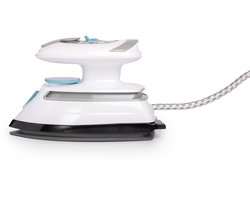 Shine Mini Stoomstrijkijzer met Non-Stick Strijkzool en 3 Temperatuurstanden – Compact en Lichtgewicht Strijkijzer – Handstomer – Wit/Blauw