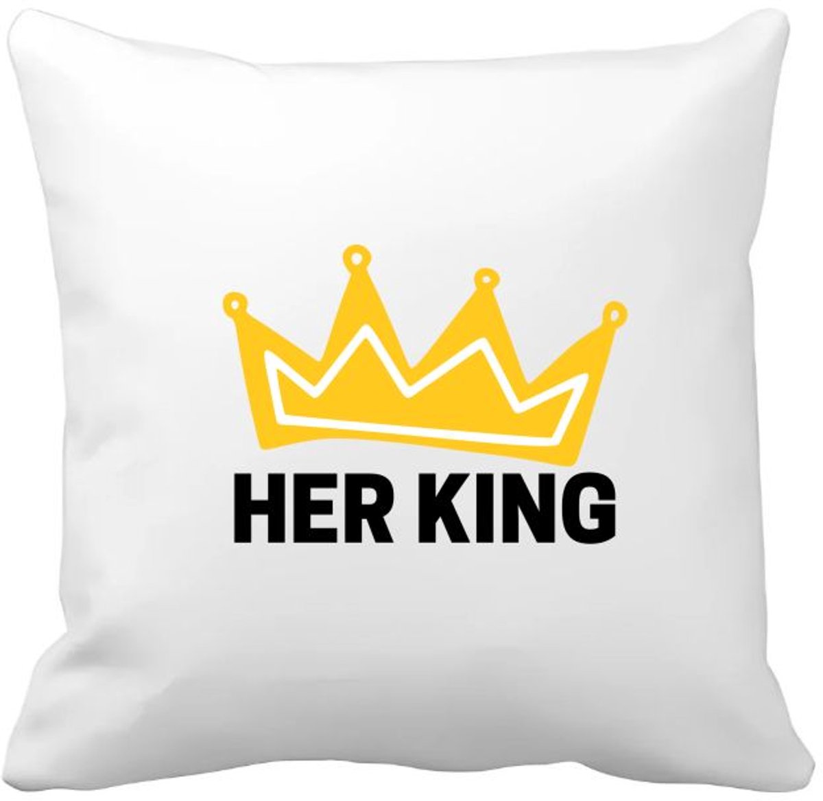 Akyol her king Kussen hoes - Verjaardag - haar - hem - grappige tekst - 40 bij 40 cm Multicolor