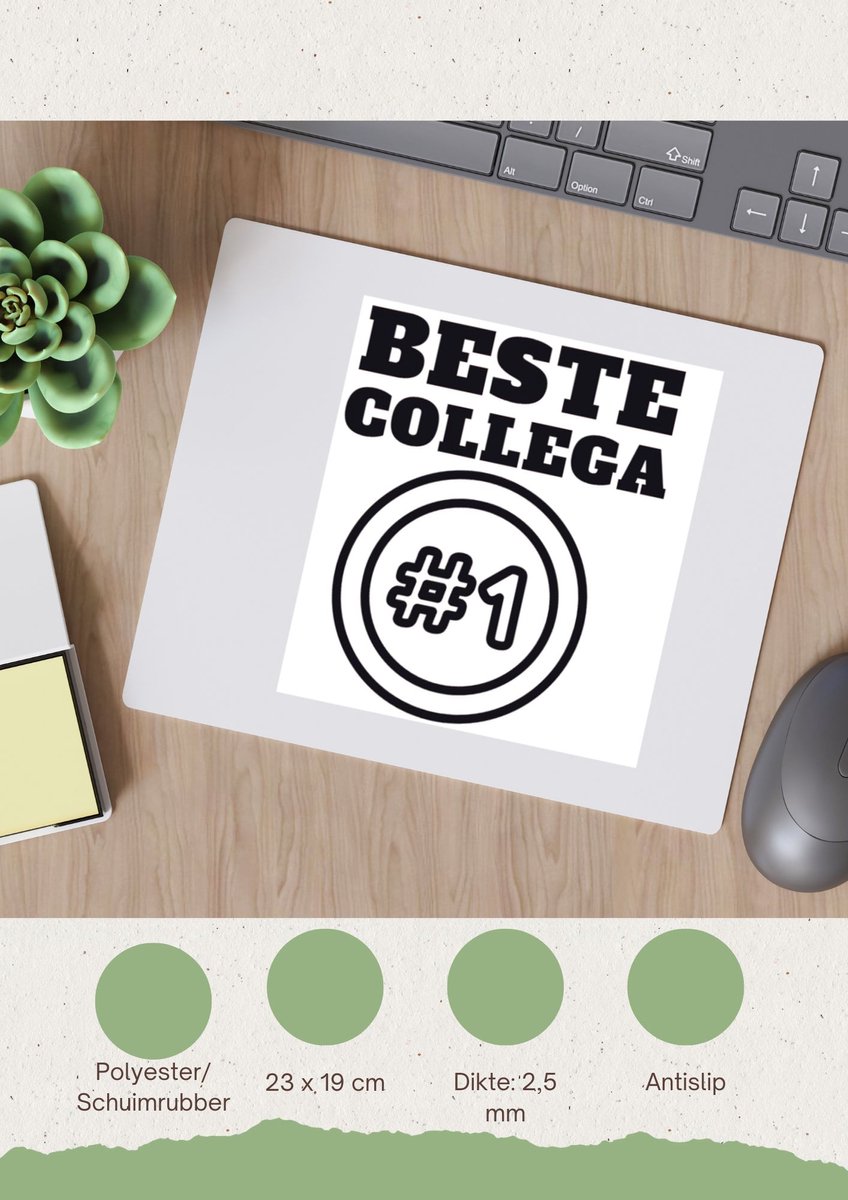 Akyol - beste collega Muismat - Beste collega - teamgenoot - cadeau - 23 bij 19 cm