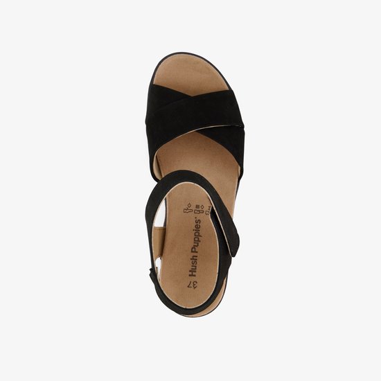 Hush Puppies leren dames sandalen zwart - Maat 37 - Echt leer - Uitneembare zool