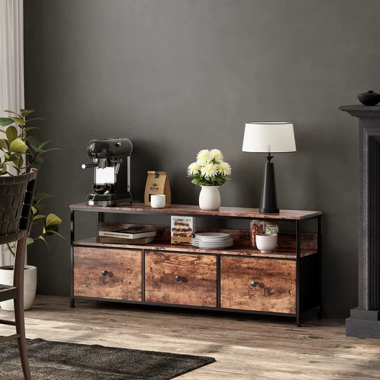 MIRA Home Opbergkast Dressoir Kast TV Meubel TV Kast Vintage 110x33x75