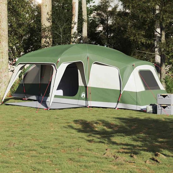 vidaXL - Familietent - met - verandakoepel - 9-persoons - waterdicht - groen van Vidaxl — afbeelding 2