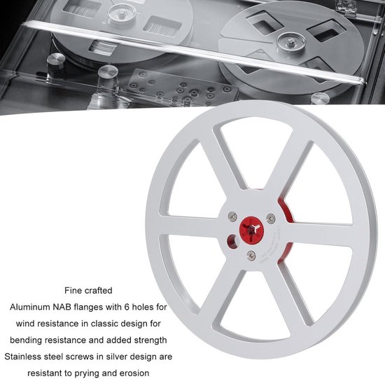 1/4 Inch Aluminiumlegering Lege Tape Reel 6 Gaten Sound Takeup Reel Disc voor Reel to Reel Tape Spelers (SILVER) — afbeelding 3