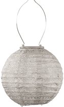 Lumiz Solar Buitenlamp - Buitenverlichting - Lampion - Solar Tuinverlichting - Spectare Rond - 20 cm - Licht Taupe
