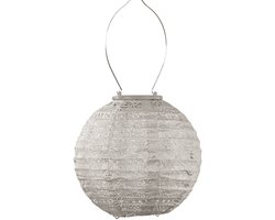 Lumiz Solar Buitenlamp - Buitenverlichting - Lampion - Solar Tuinverlichting - Spectare Rond - 20 cm - Licht Taupe