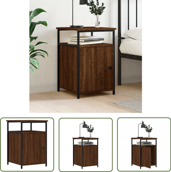 vidaXL Nachtkastje 40x42x60 cm bewerkt hout grijs sonoma