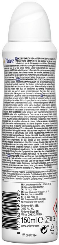 Dove Invisible Dry Anti-transpirant Deodorant - 6 x 150 ml - Voordeelverpakking