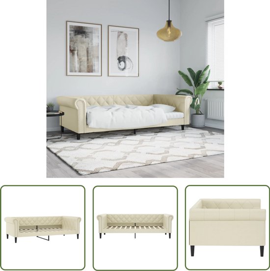 vidaXL Barkruk kunstleer crèmekleurig - Barstoel - Barstoelen - Stoel