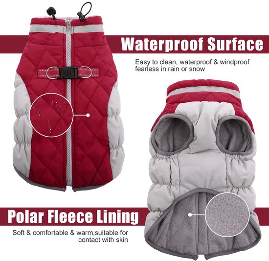 Manteau d'hiver élégant pour chien Inovra® pour toutes les tailles de chien - Imperméable et coupe-vent avec détails réfléchissants