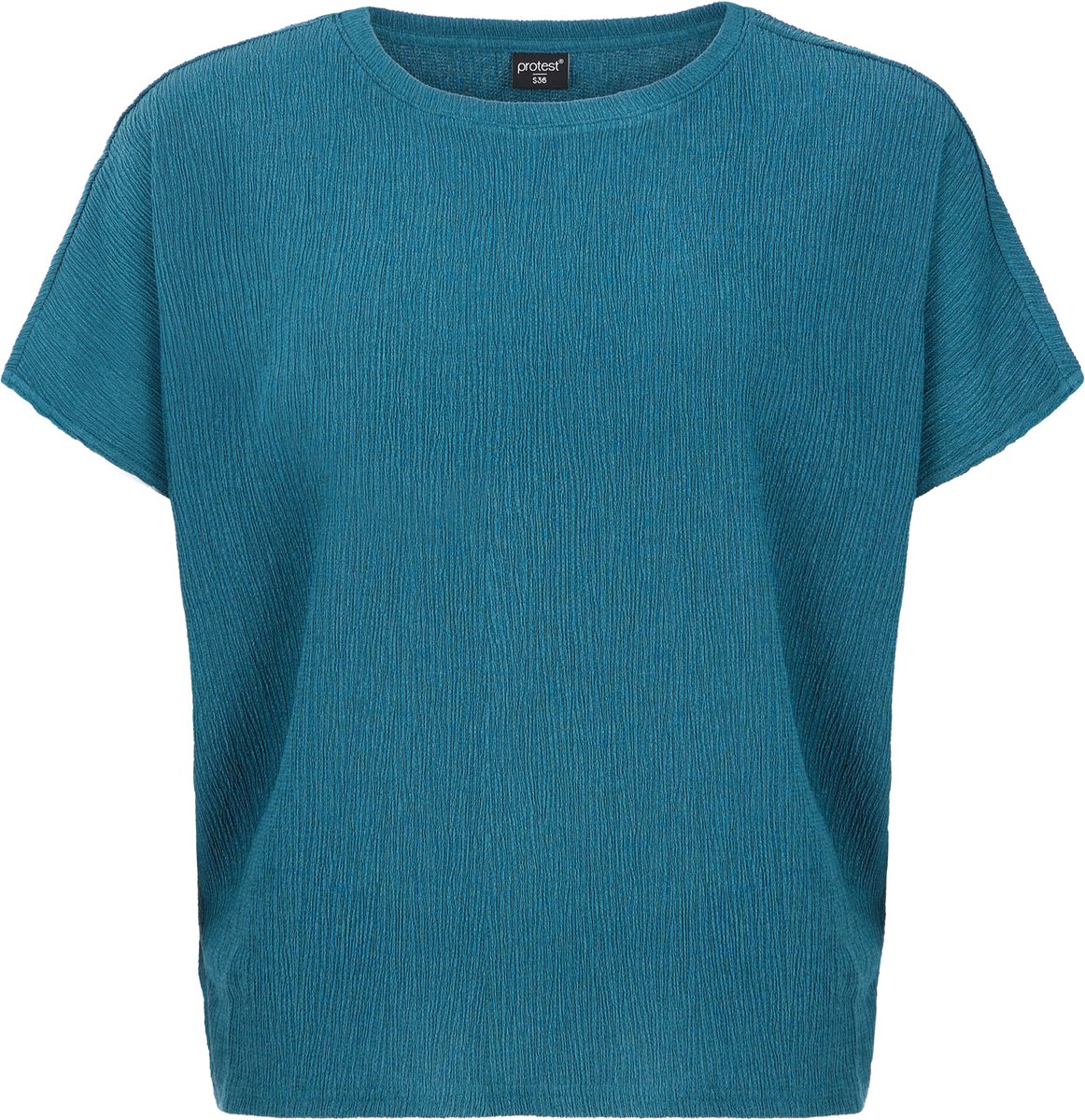 Protest PRTLouas – T shirt Dames – Korte mouwen – Ronde hals – Loose fit Blauw