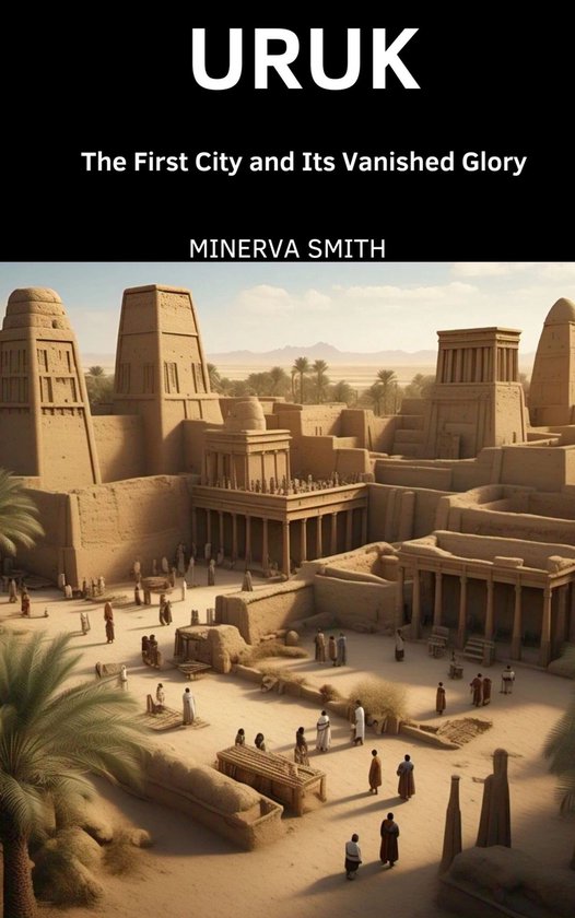 Couverture du livre "URuK: The First City and Its Vanished Glory" par MINERVA SMITH, illustrant une ancienne cité.
