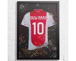 Amsterdam Poster Voetbal Shirt A2+ Formaat 43,2 x 61 cm (Posters gepersonaliseerd met eigen naam en nummer) - Voetbal Cadeau