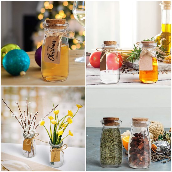 100 Mini Bouteilles En Verre 1ml Avec Bouchons Liège - Tubes à Souhaits, Pour DIY, Artisanat, Faveurs De Fête