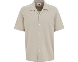 WE Fashion Heren Slim fit overhemd van piquejersey