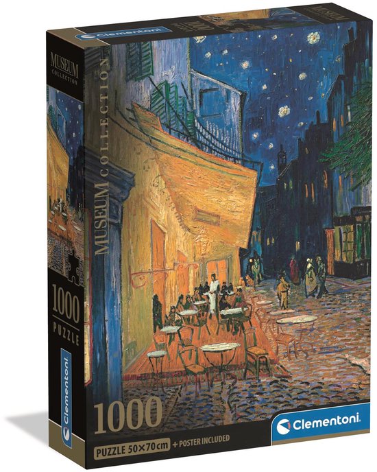 Clementoni - Puzzle - 1000 pièces - Terrasse de café de Van Gogh - Puzzle pour Adultes