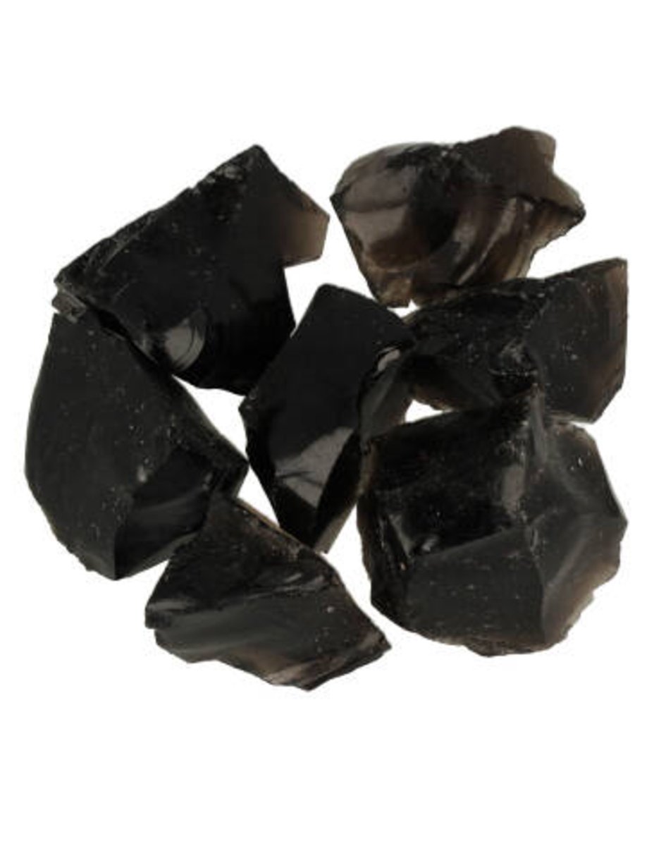 Ruben Robijn Obsidiaan zwart 250 gr. ruwe brokjes