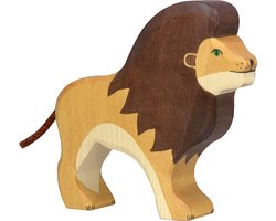 HOLZTIGER Wildernis - Leeuw - 15X3X13Cm - Houten Figuur - Handgemaakt