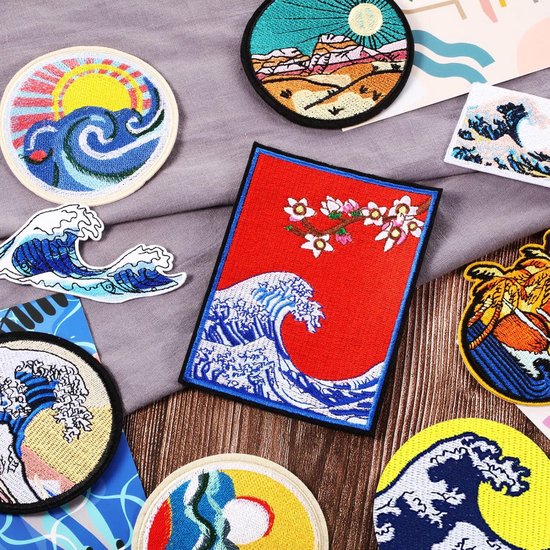 12 stuks strijkplaatjes, geborduurde patches om op te strijken, strijkplaatjes om op te strijken of op kleding, jurk, rugzakken, jassen, T-shirt, hoed, jeans