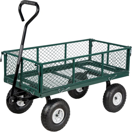 Foto: Tuin transportwagen 150 kg zijwanden opklapbaar tuinkar bolderkar handkar bolderwagen handwagen trolley