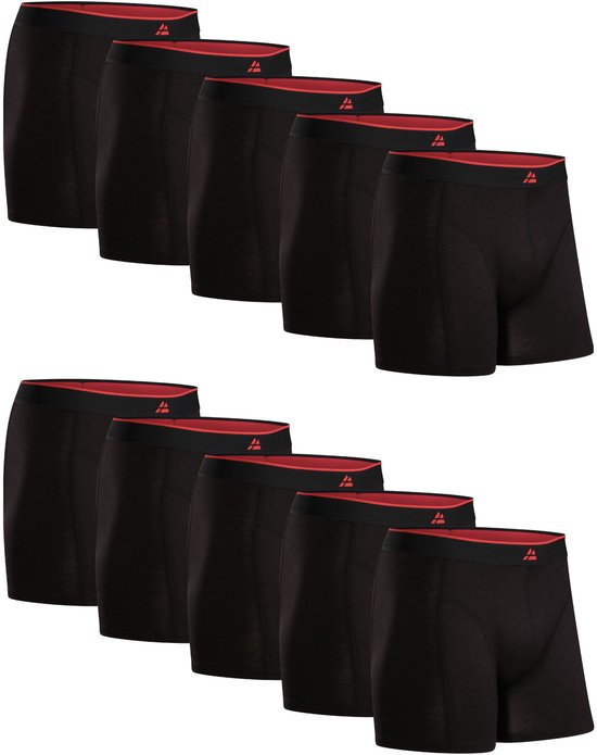 DANISH ENDURANCE Boxershorts Bamboe Viscose Heren Ondergoed - ultiem draagcomfort - 10 pack - Zwart - Maat L