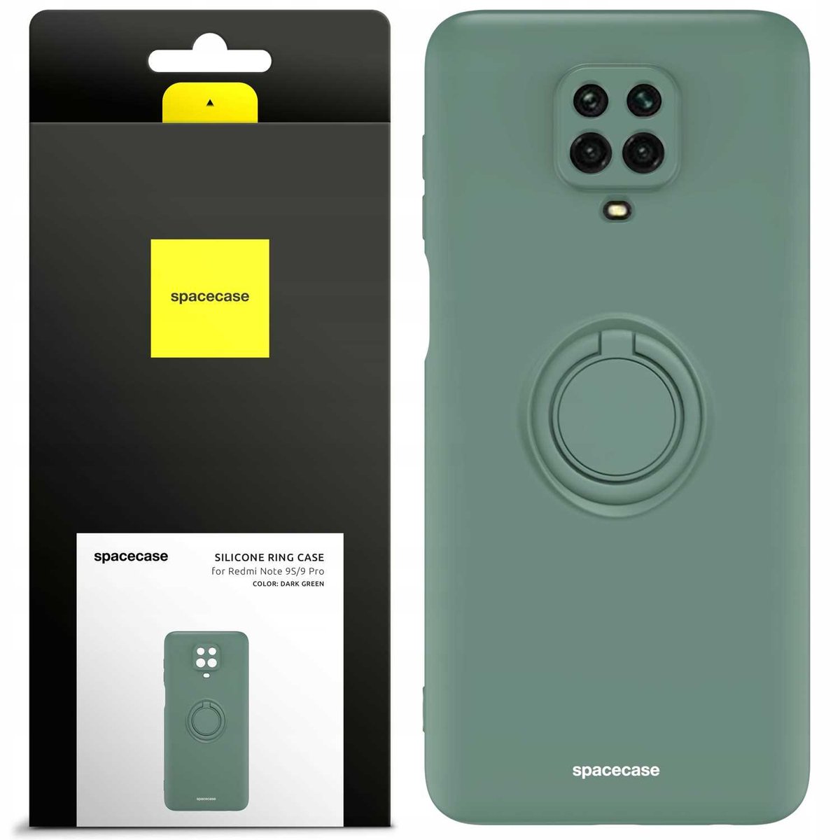 Spacecase Case Voor Xiaomi Redmi Note 9S 9 Pro Donkergroen