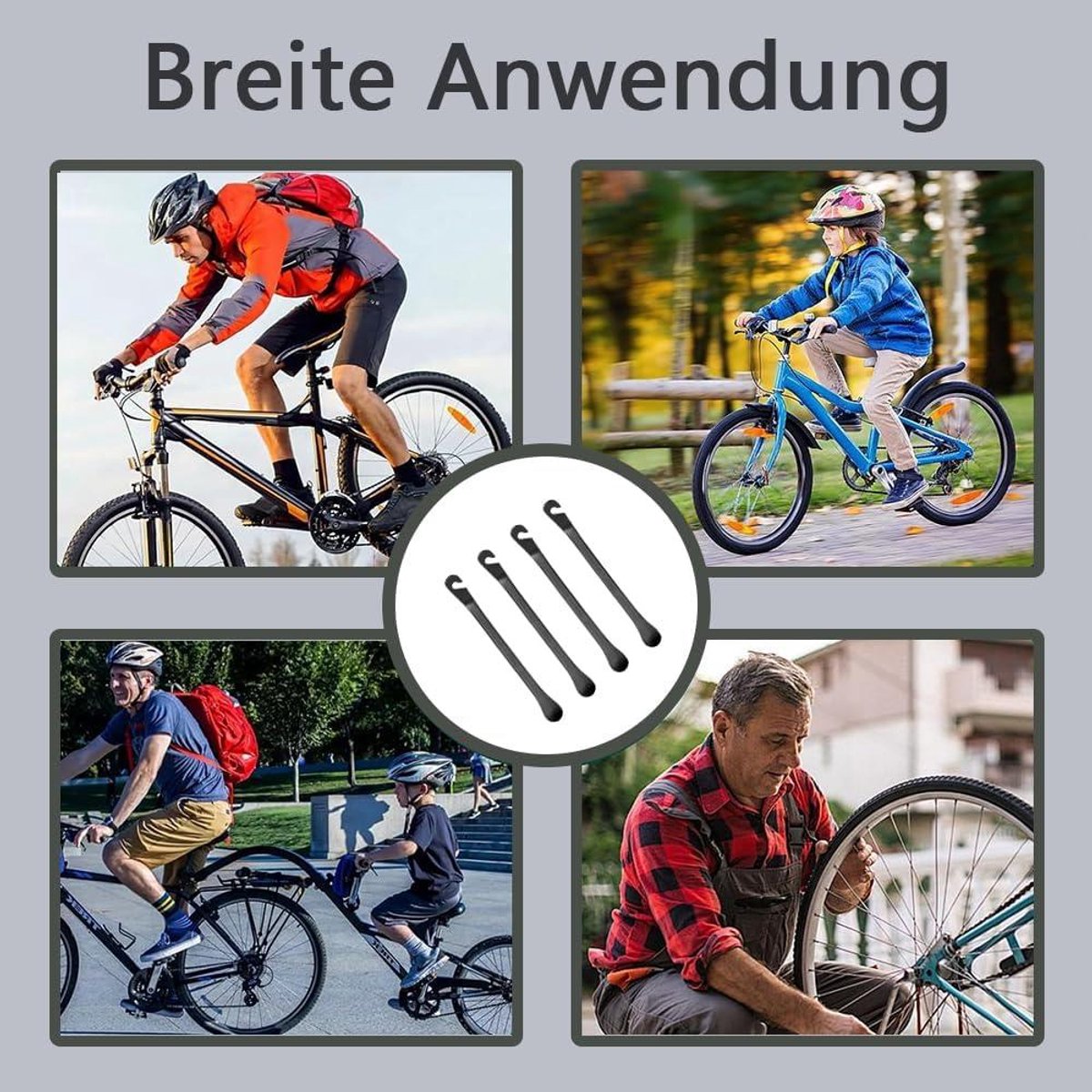 MSZweirad Bandenlichter van metaal, stabiele montagehendel fiets bandenwissel gereedschap (3 stuks