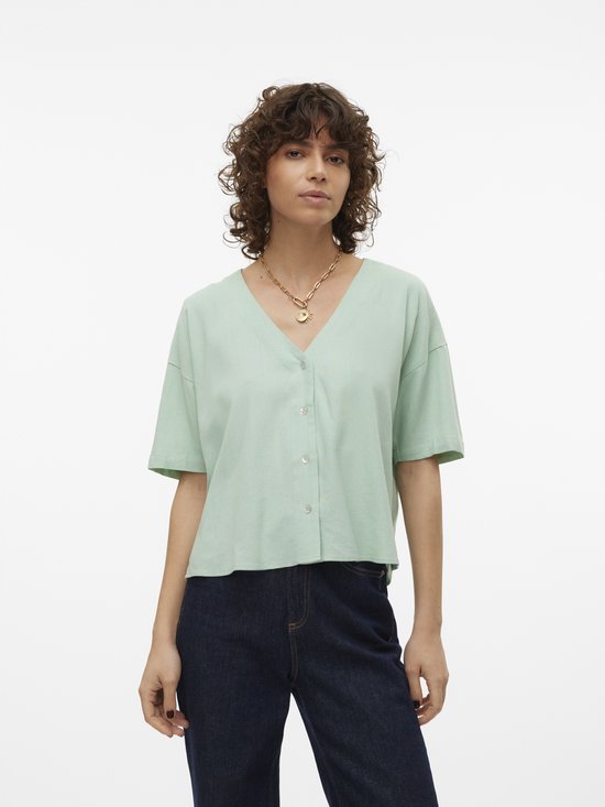 VERO MODA CURVE Vmsifa S/S V-Neck Shirt Wvn Btq Cur Top Donna
