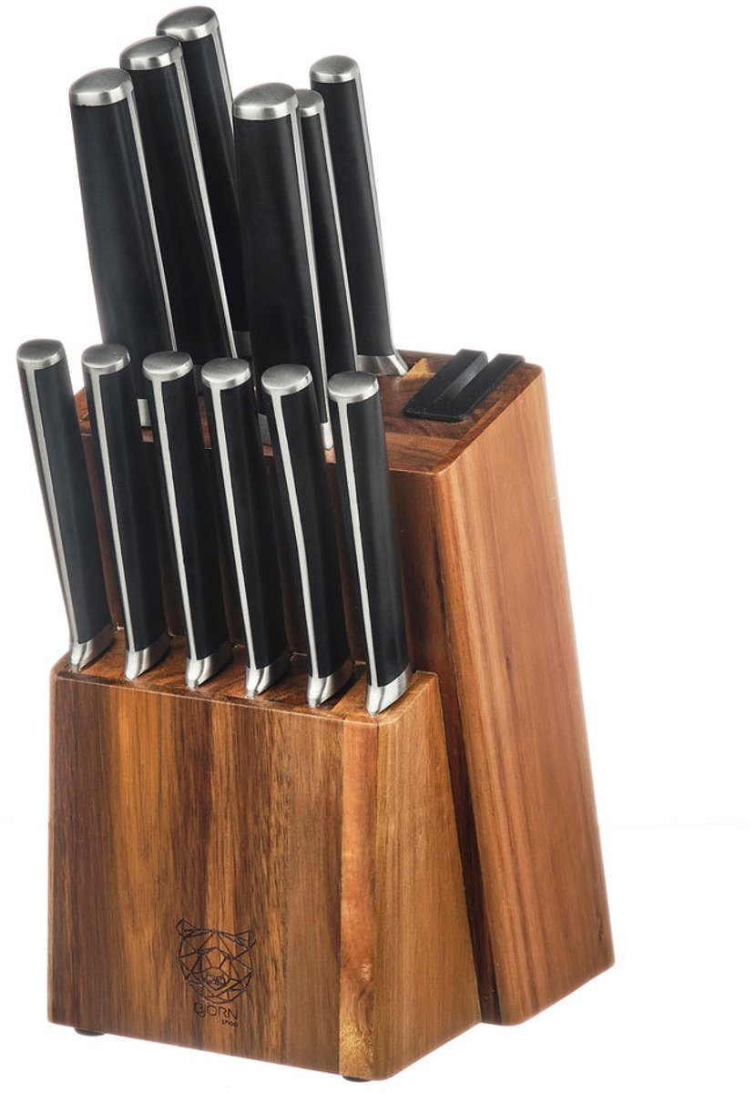 Blok Keukenmessen & Steakmessen JONA LOVIISA - 14 stuks