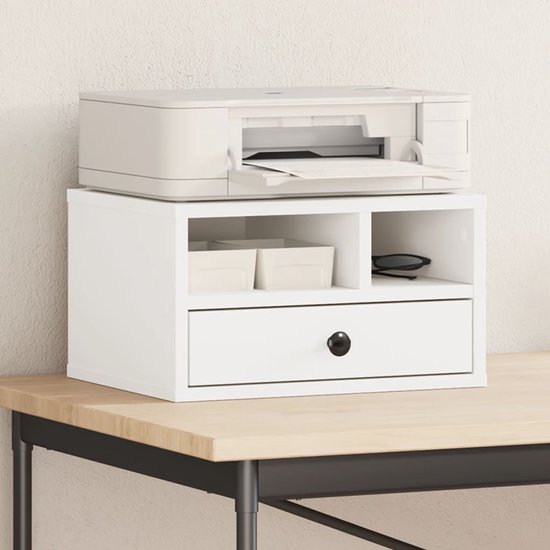 Vidaxl Printerkastje 49x40x22,5 cm bewerkt hout wit - Nu 13