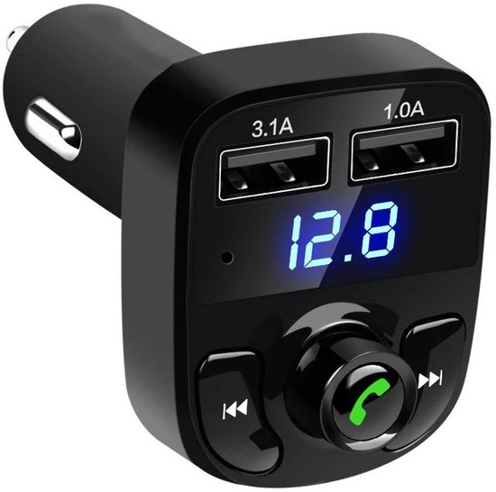 X8 Bluetooth FM-Transmitter 2 USB-poorten | Muziek streamen | Handsfree bellen | Draadloos muziek