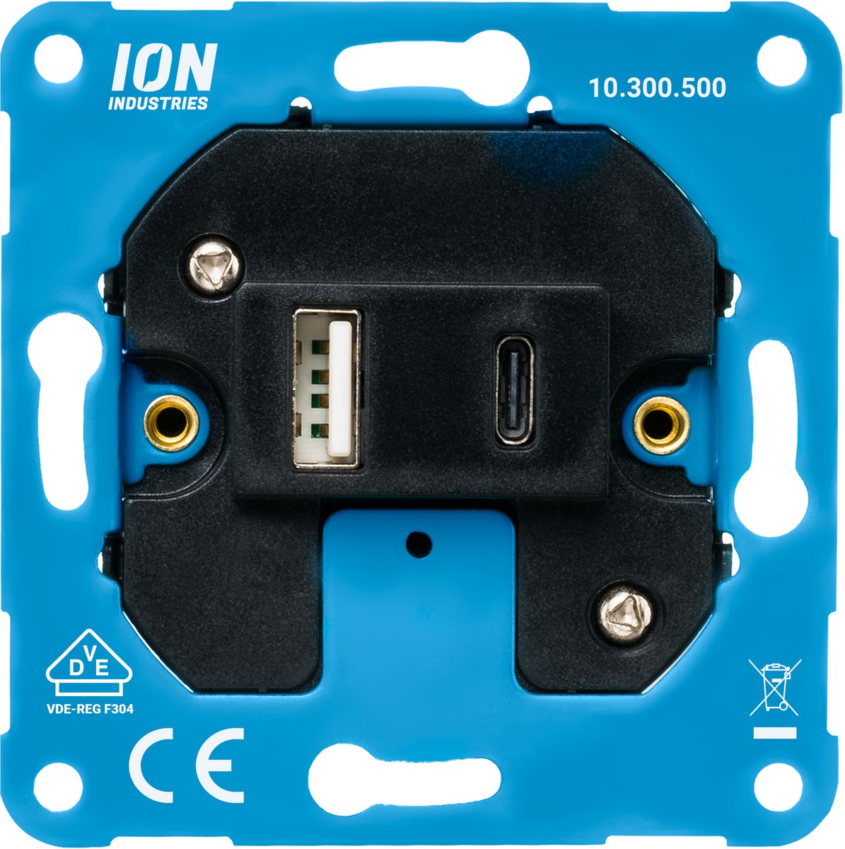 ION industries laadcontactdoos 1x type A en 1x type C (10.300.500)
