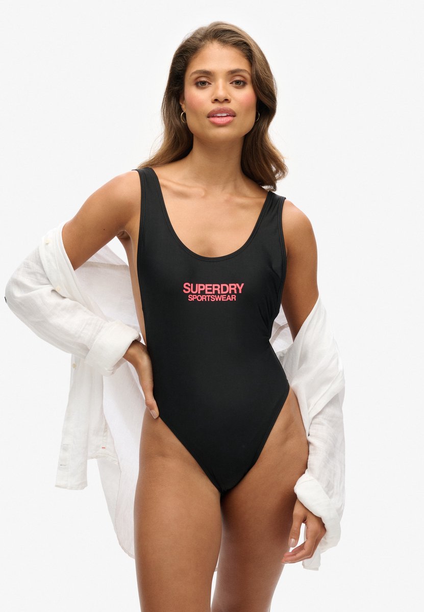 Superdry Elastic Scoop Back Zwemkleding M Vrouw Zwart