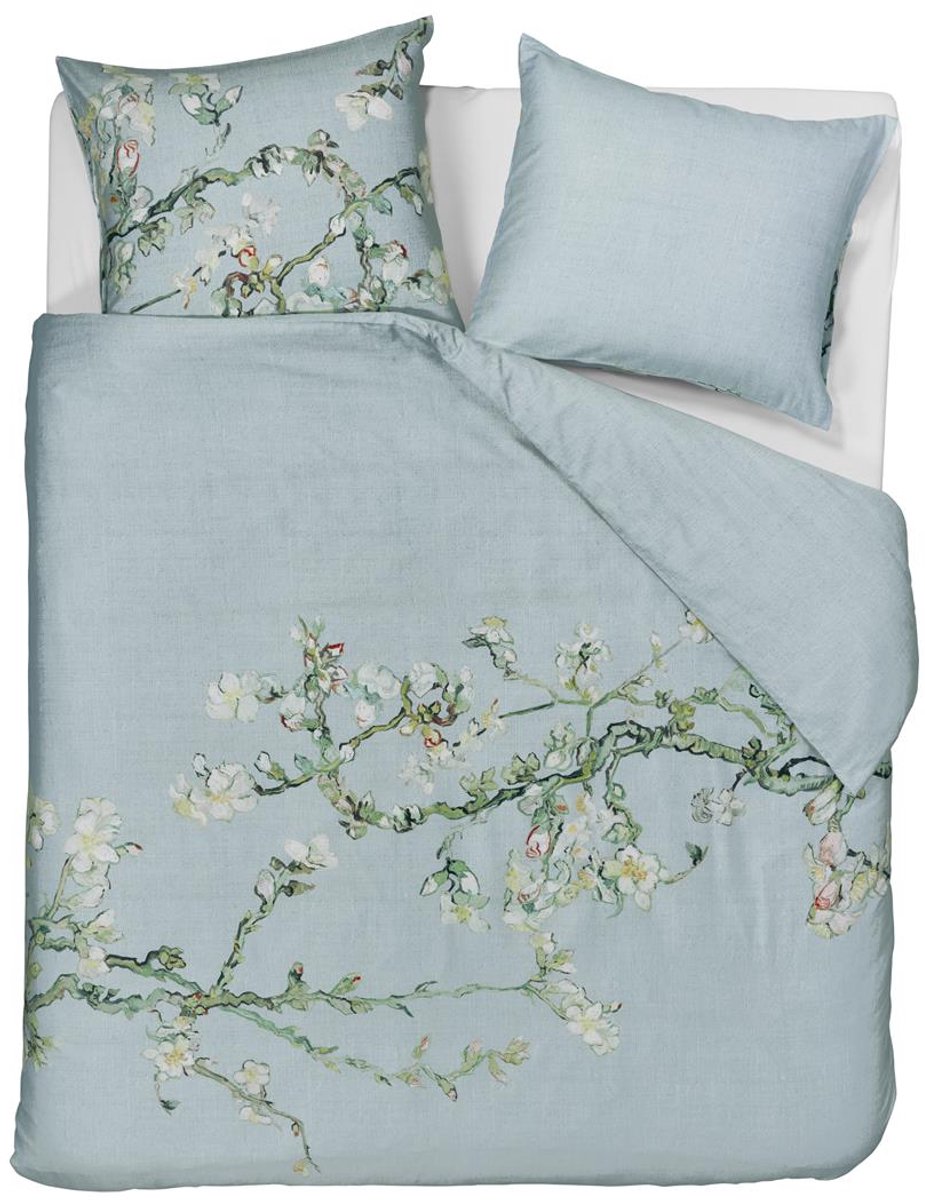 Beddinghouse x Van Gogh Museum Blossom dekbedovertrek - Tweepersoons - 200x200/220 cm - Blauw Grijs