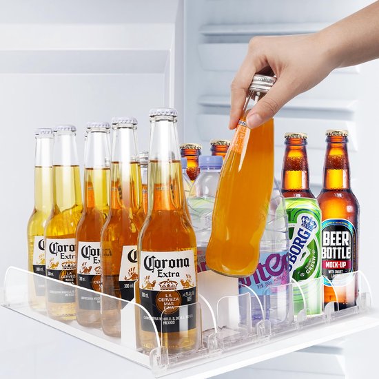 Organisateur de boissons spacieux et personnalisable pour réfrigérateur pour un stockage efficace et un accès facile