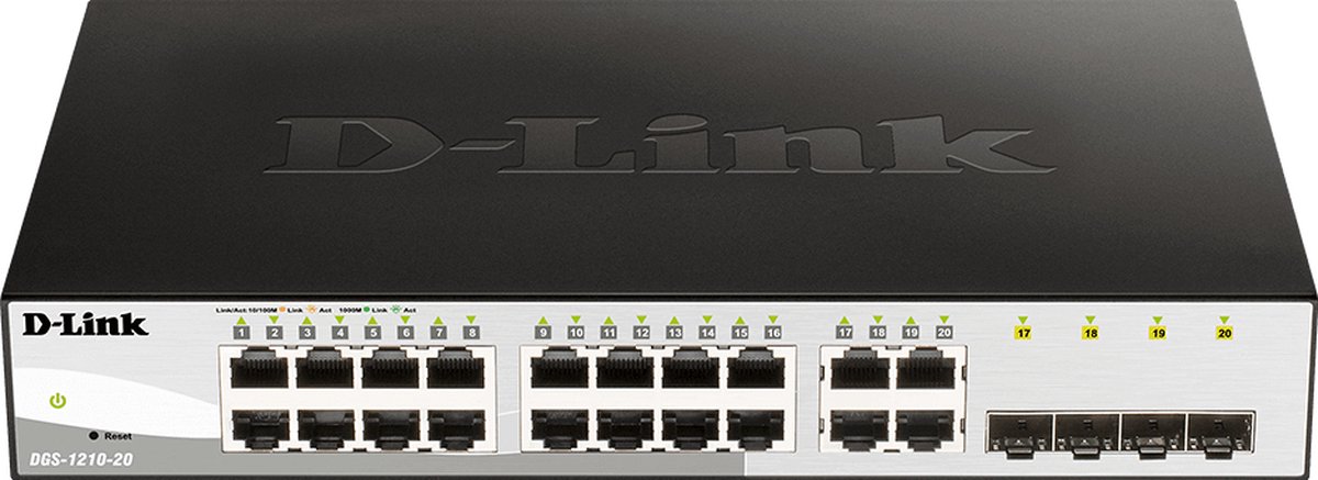 D-Link 16-port Gigabit Smart+ incl. 4 SFP Switch