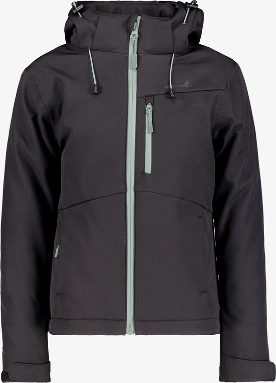 Mountain Peak gevoerde kinder softshell jas zwart - Maat 146/152