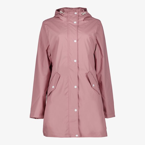 Mountain Peak lange gevoerde dames regenjas roze - Maat M - Winddicht en waterafstotend - Ademend materiaal