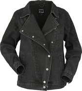 R.E.D. ROCK-ENGINEERED DESIGN Zwart spijkerjack met brede kraag Vrouwen - XL