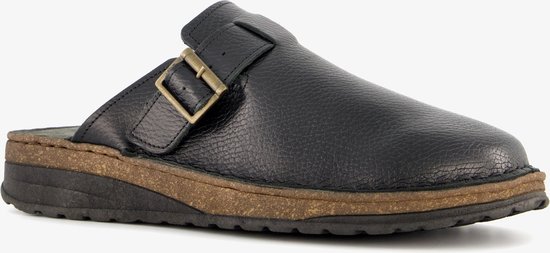 Hush Puppies suede pantoffels met lamsvacht zwart