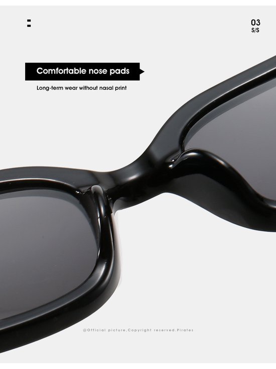 Dames Zonnebril Cat Eye - Rechthoekige Zonnebril Dames - Zwart Montuur - Donkere Glazen - UV400 Bescherming - Festival Bril - Fashion Eyewear - Trendy Zomerbril - Sunglasses - V-vormig Design - Dames Bril — afbeelding 5