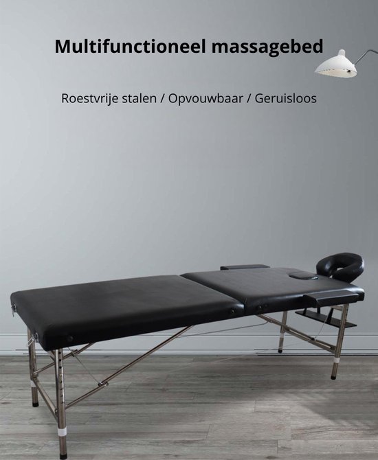 Livista® Multifunctionele Massagetafel - Opvouwbaar - Hoogwaardig Schuim - Verstelbare Hoogte (8 standen) - Draagvermogen 250KG - Inclusief Opbergtas - Zwart