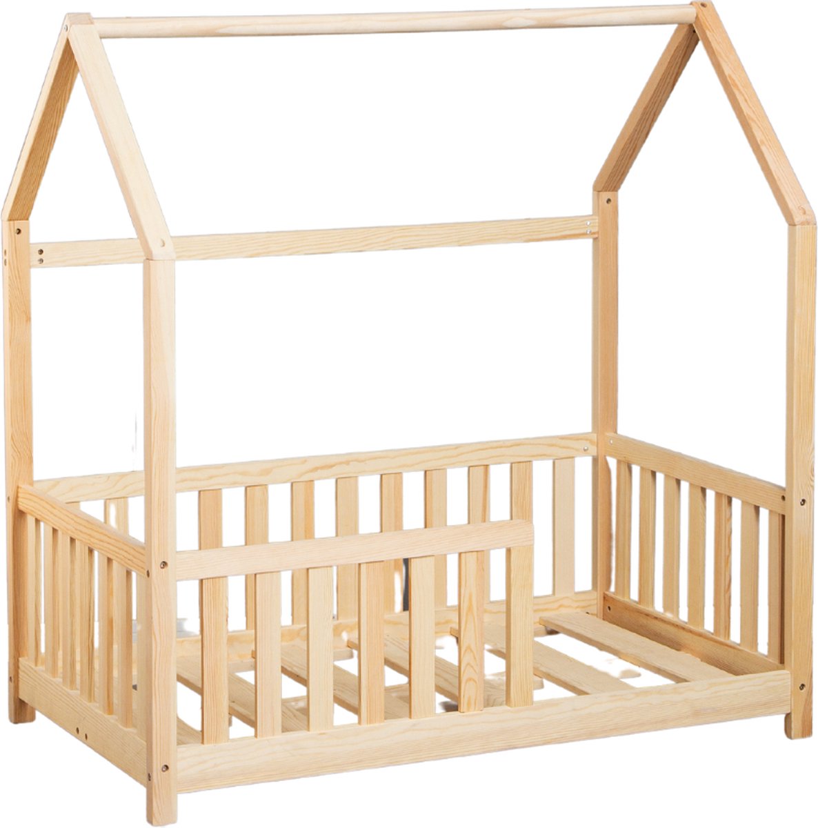 Buxibo Kinderbed - Houten Peuter Bed - Huisbed 60x120cm Naturel