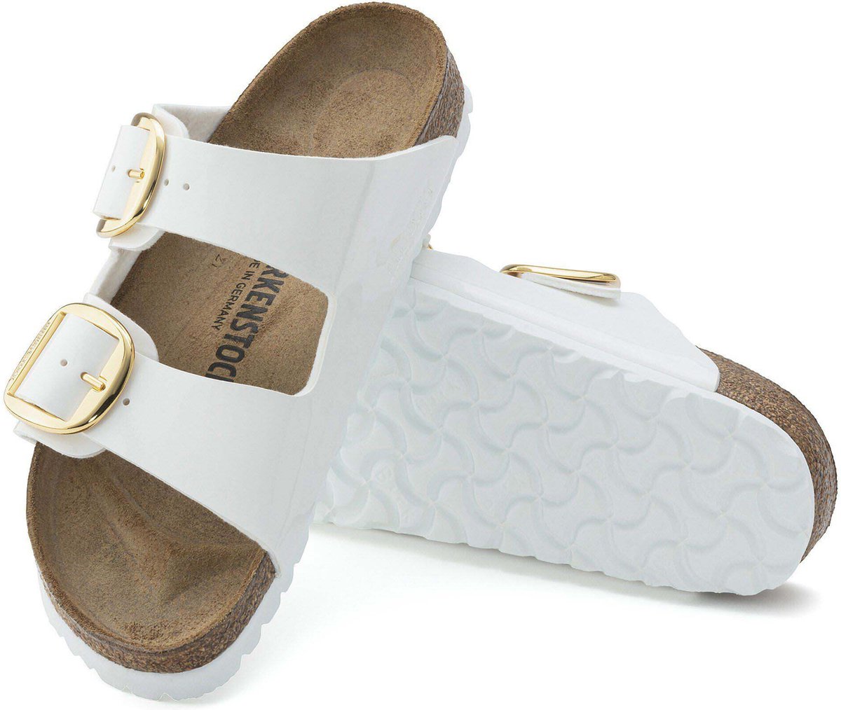 Birkenstock Arizona Big Buckle Lakschoenen Birko Flor Lakschoenen Fashion Wear Vrouwen Wit