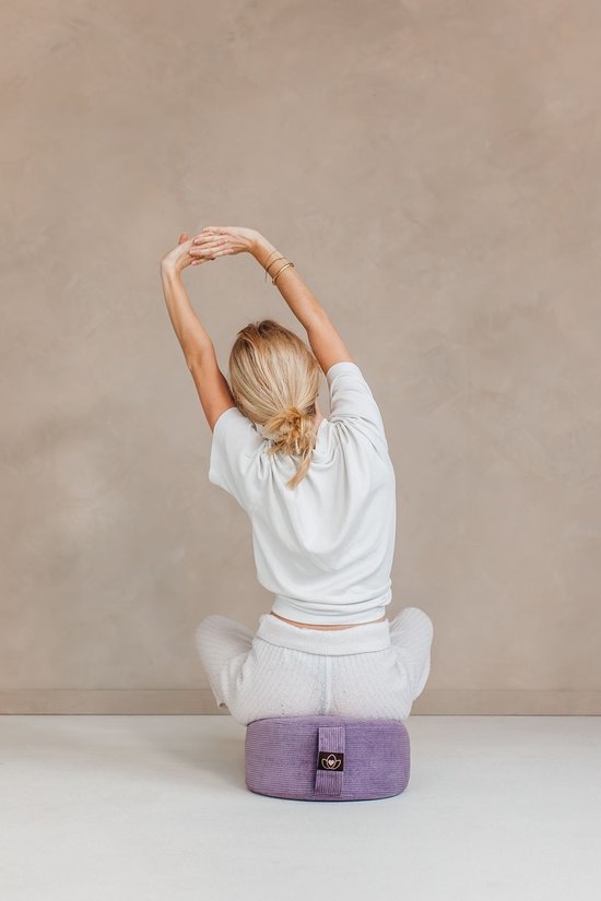 Meditatiekussen eco rib lavendel rond - Lotus - Yoga kussen van Lotus — afbeelding 2